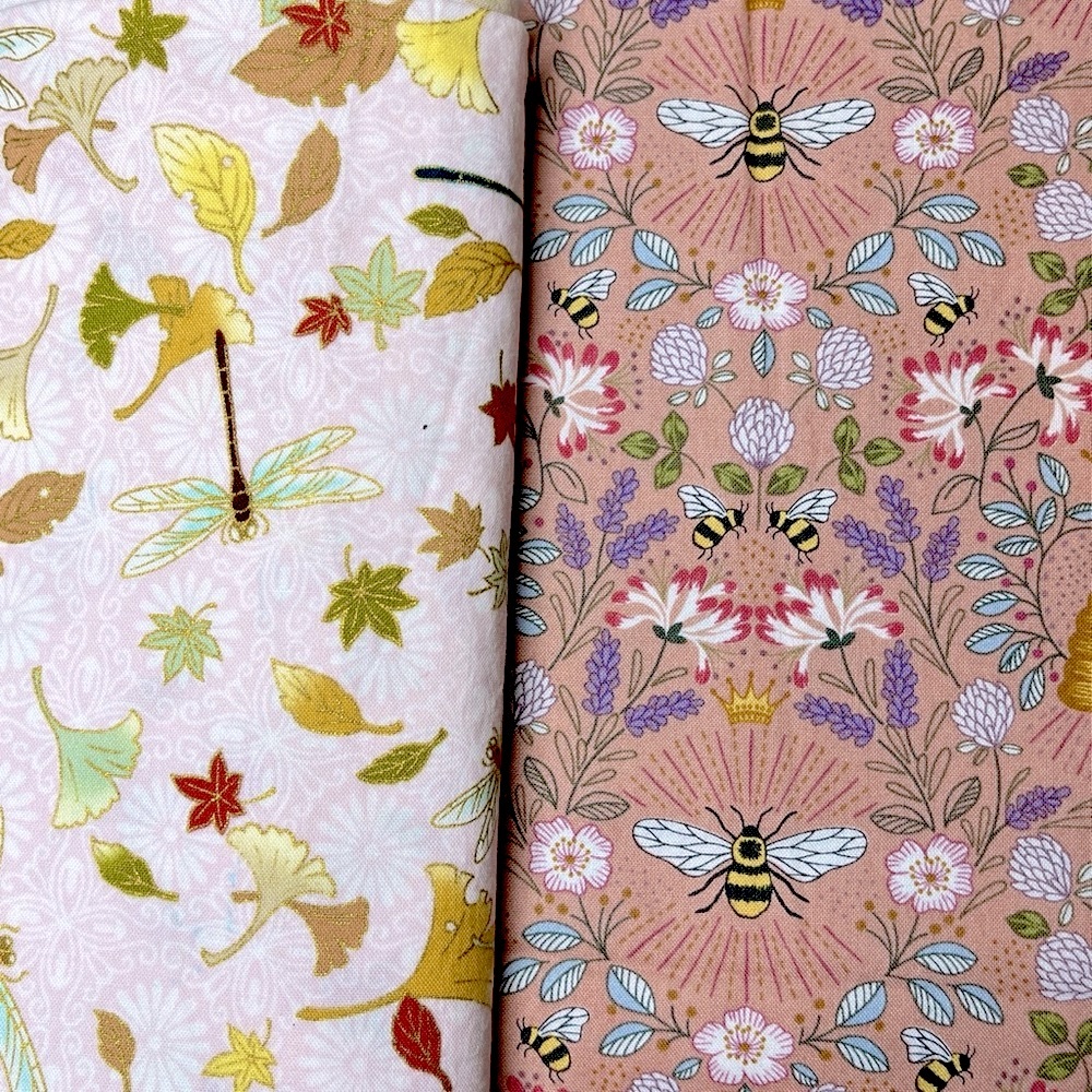 Autumn Cotton Quilt Fabric Ginkgo Bees Dragonfly, Lewis & Irene, Quilt Textiles
